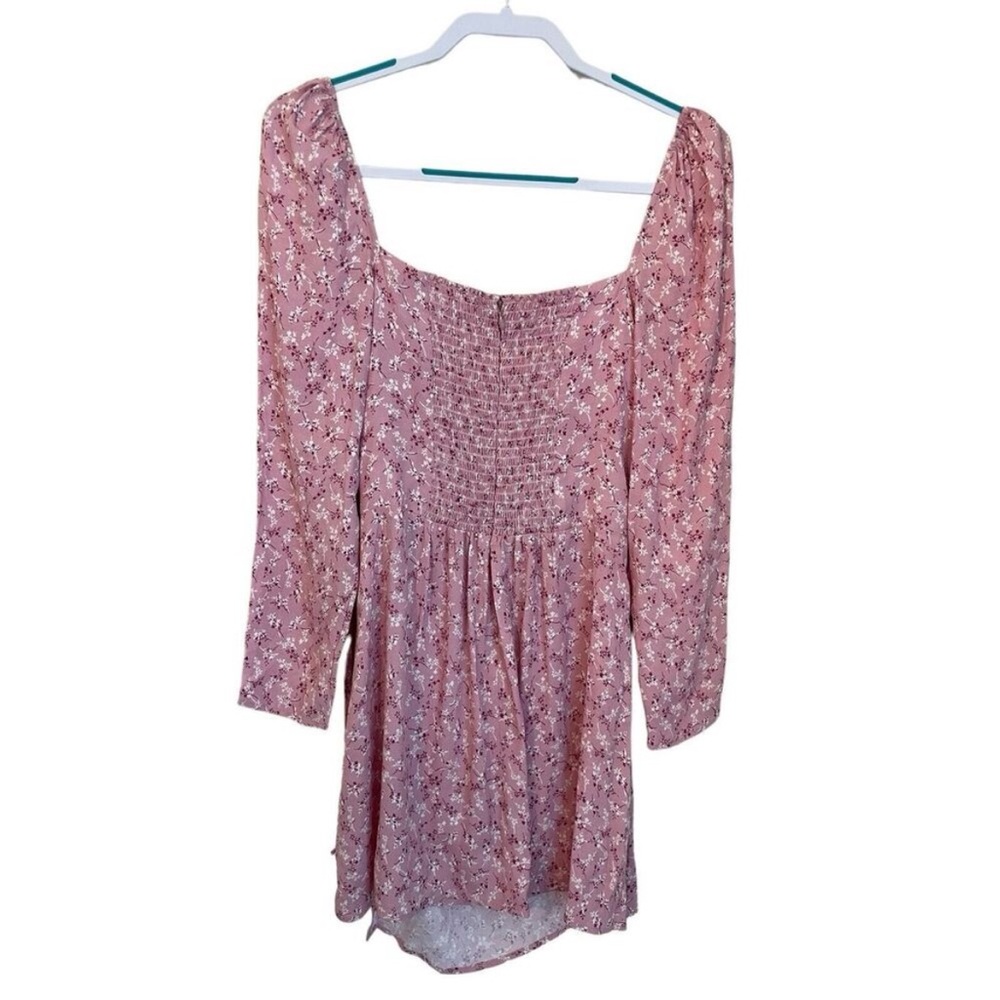 Reformation Womens Size 12 Rosalie Pink Floral Long Sleeve Wrap Dress Cottage
